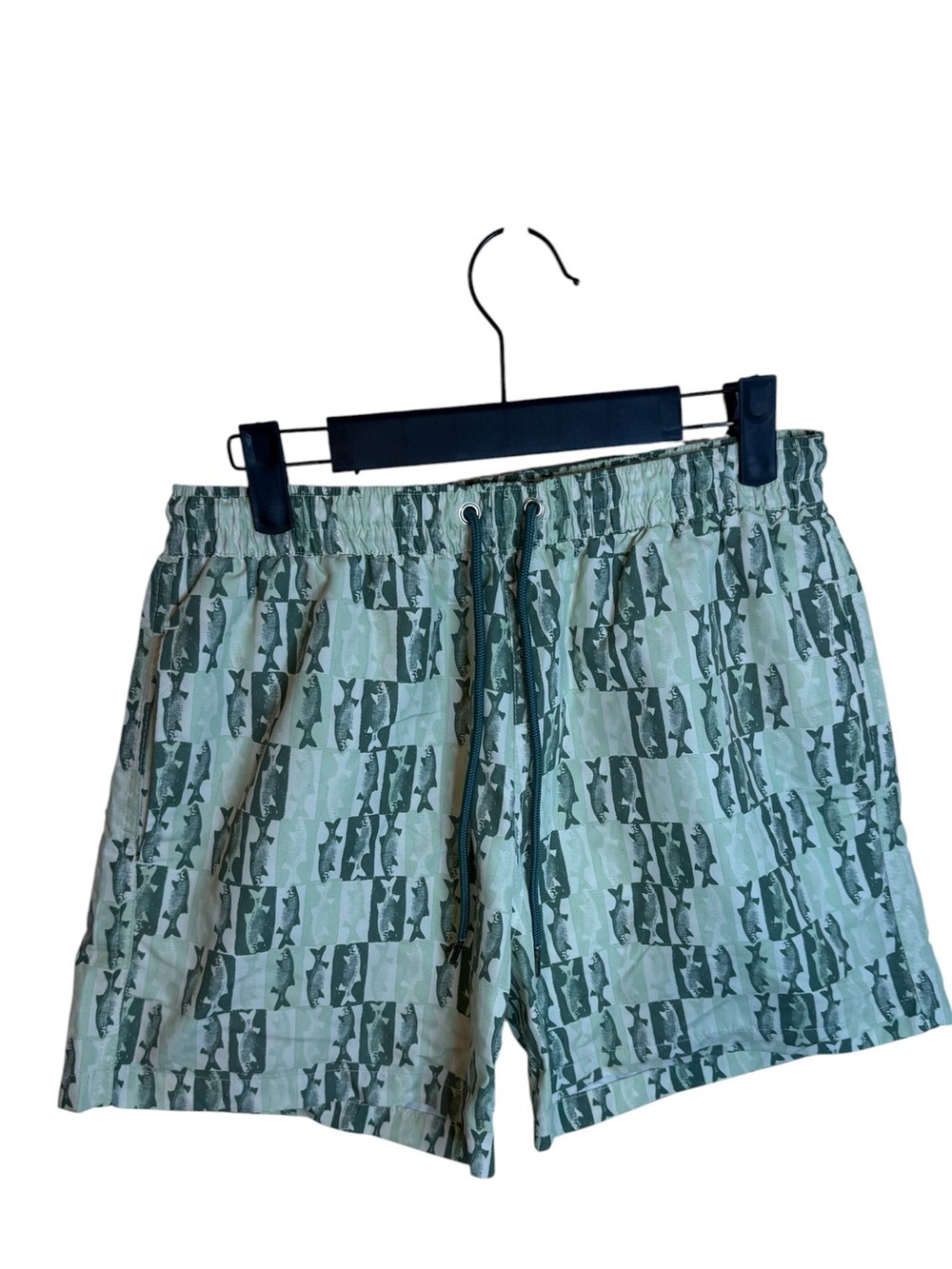 Mr Mood Green Fish Patterned Lined Swim Shorts